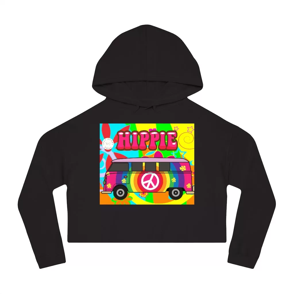 Hippie Party Bus Cropped Hoodie