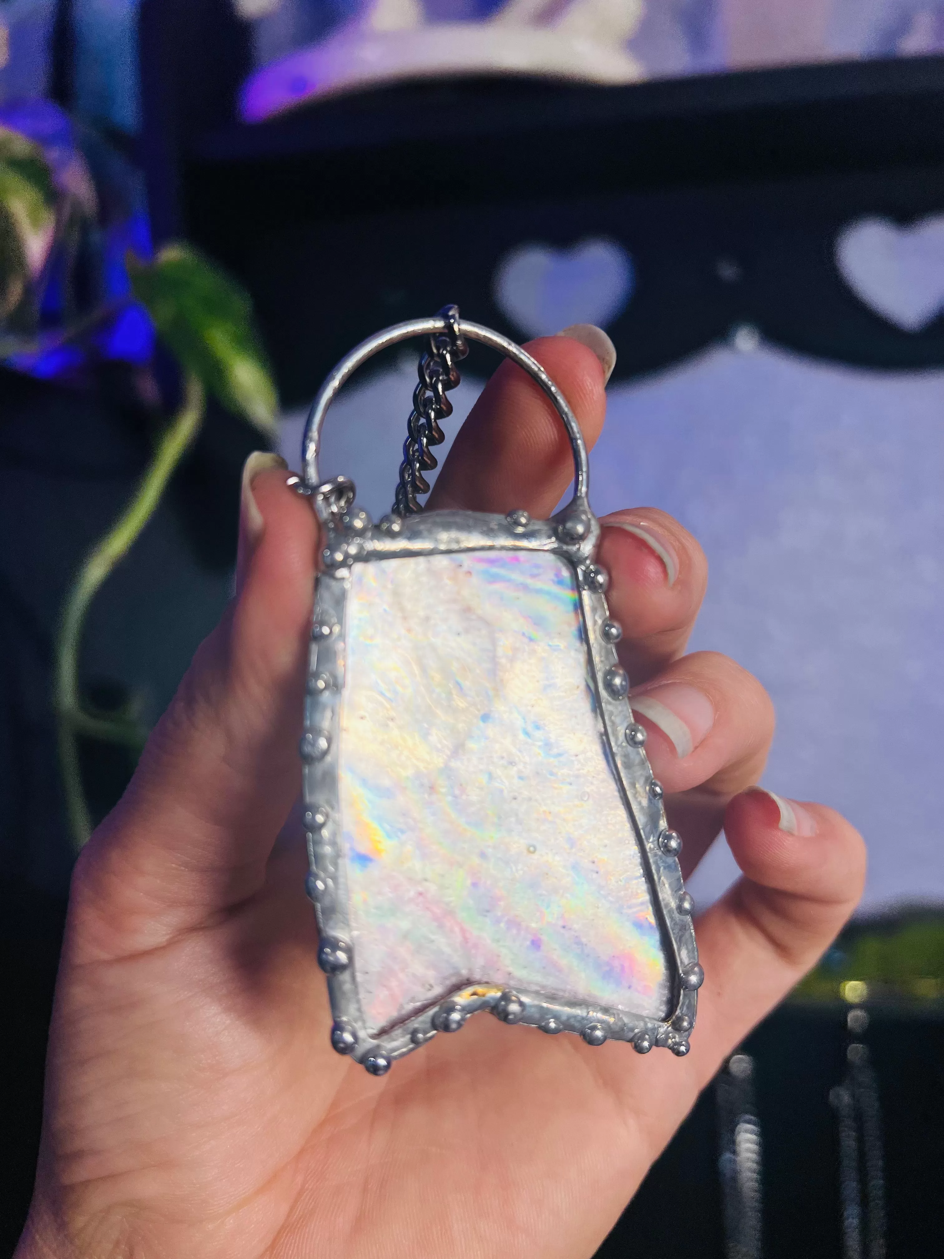 Holographic Lepidolite amulet