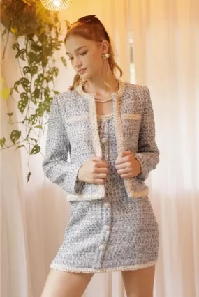 Jillian Blue & White Tweed Jacket & Shift Dress (Sold Separately)