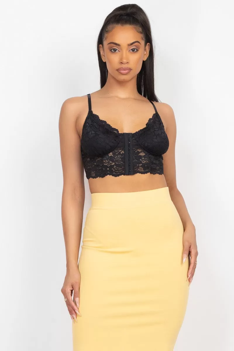 Jr Bralette Lace Hook - Black