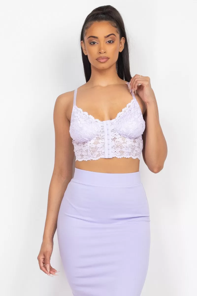 Jr Bralette Lace Hook - Lavender