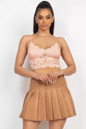 Jr Bralette Scalloped Lace - Peach