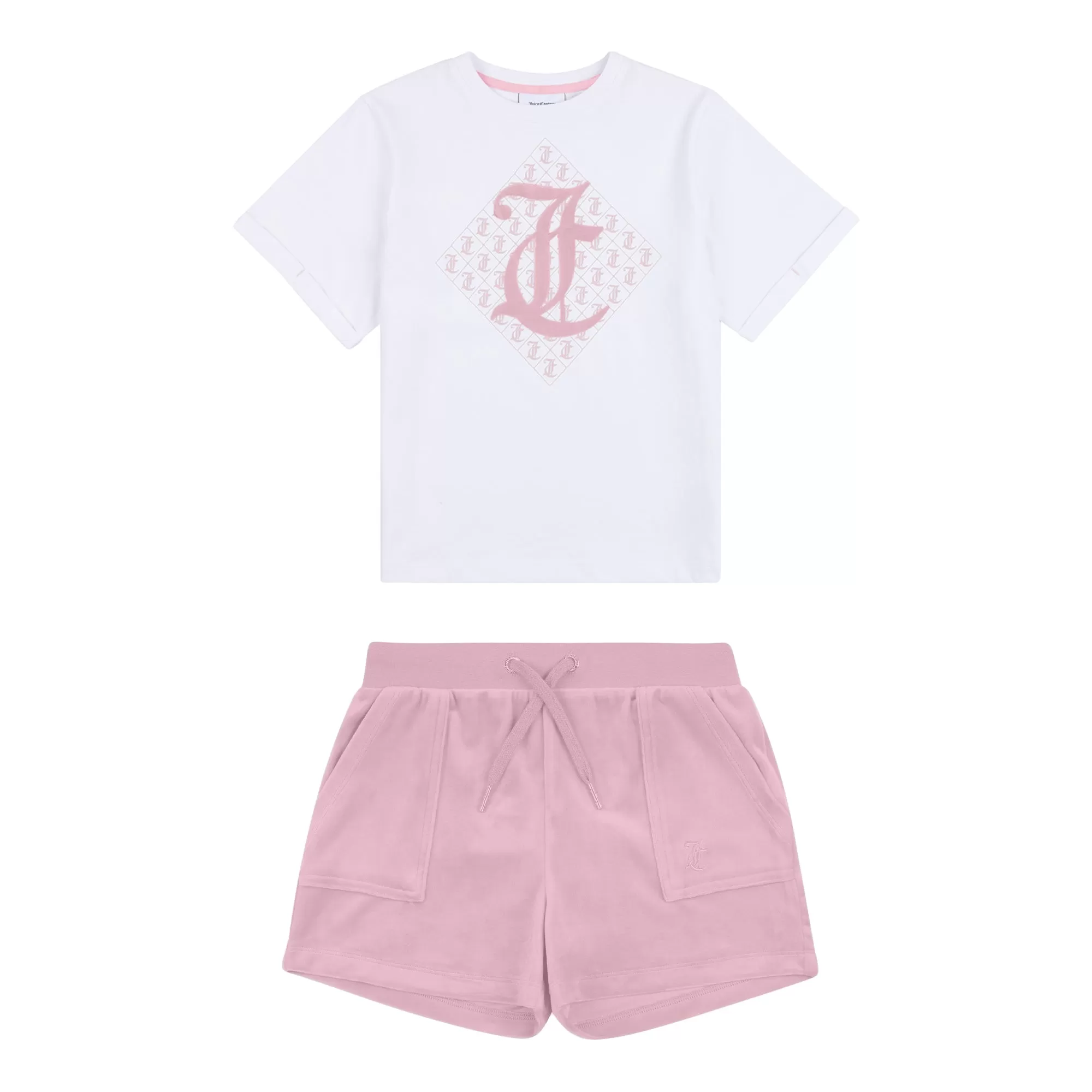 Juicy Couture Diamond Velour Tee/Short Set Junior