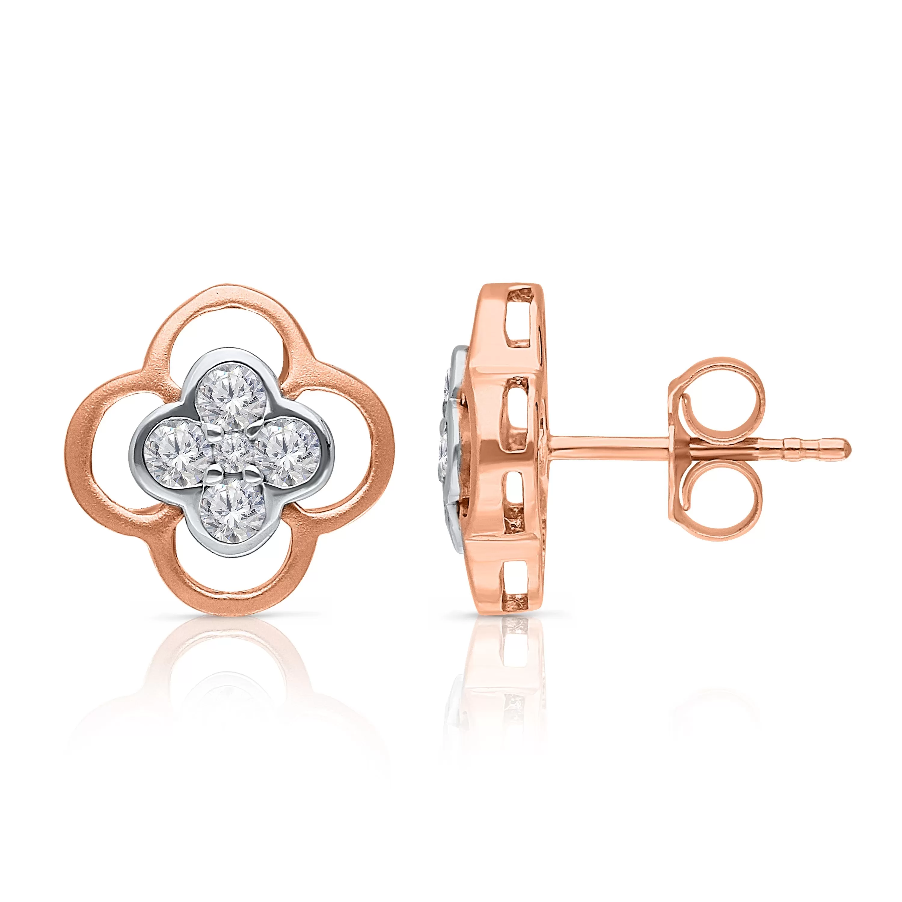 Kallati Two Tone Gold Diamond Eternal Earrings