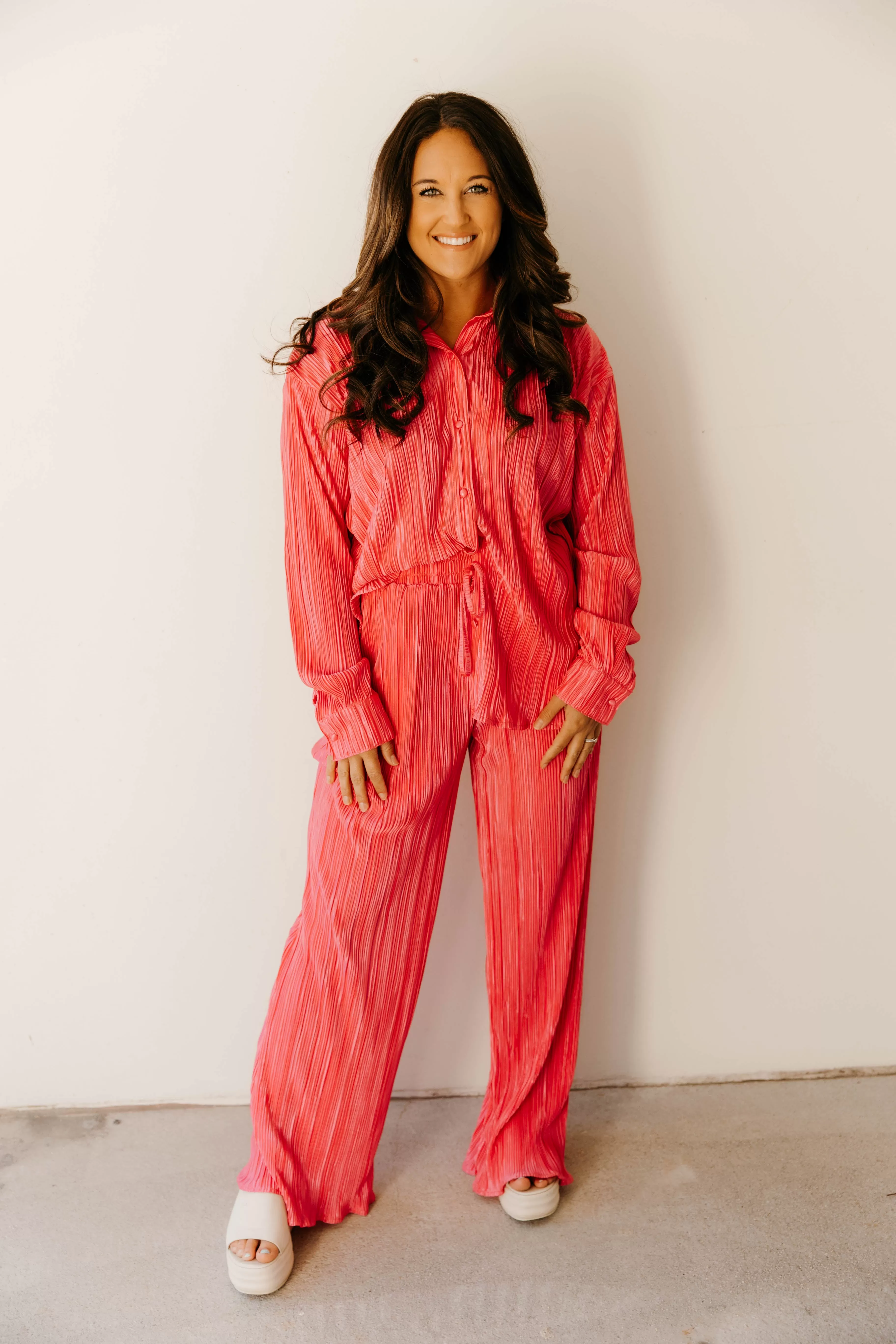 Kara Pleated Jacket and Pant Set - Final Sale 50% off