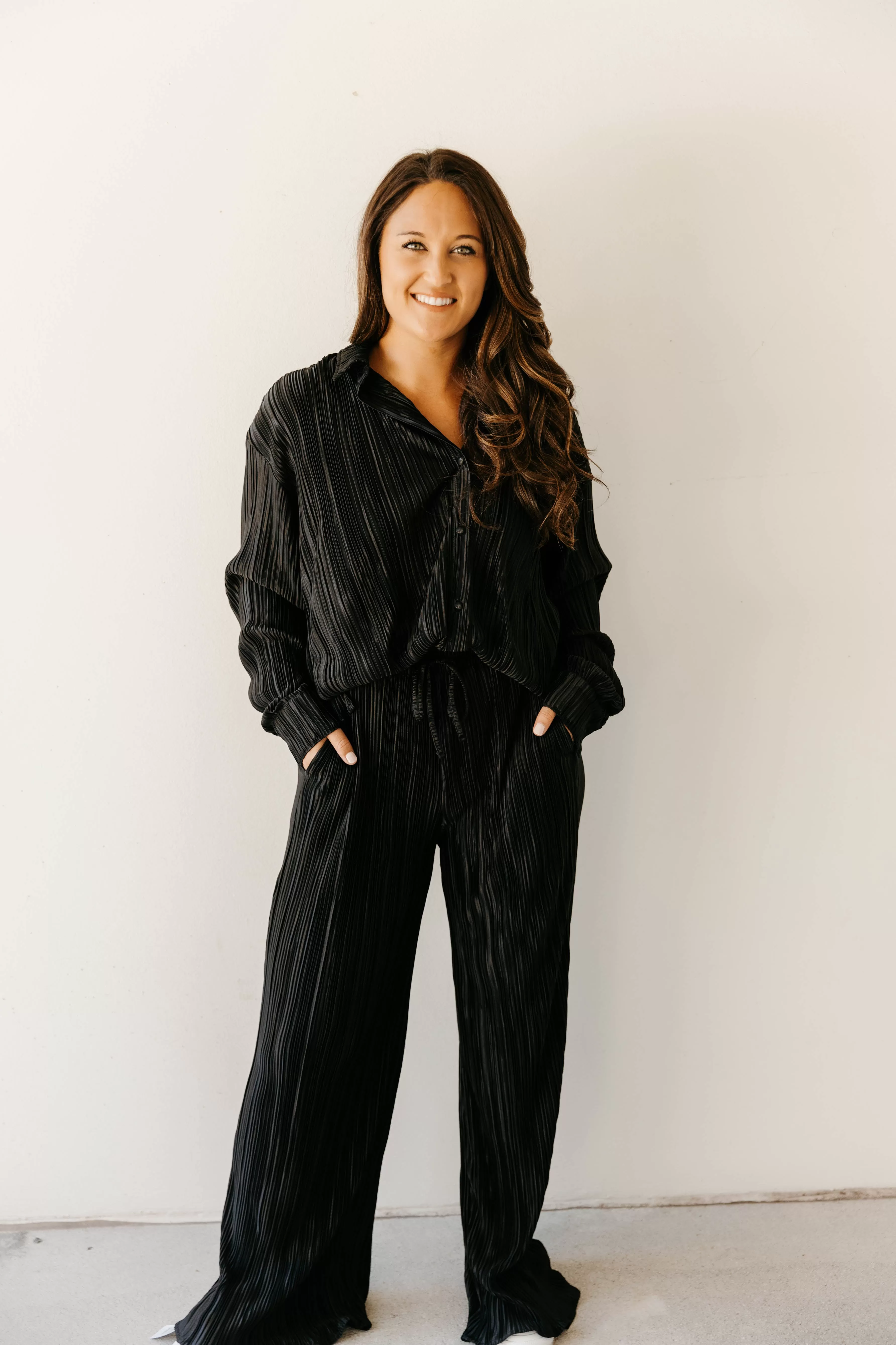 Kara Pleated Jacket and Pant Set - Final Sale 50% off