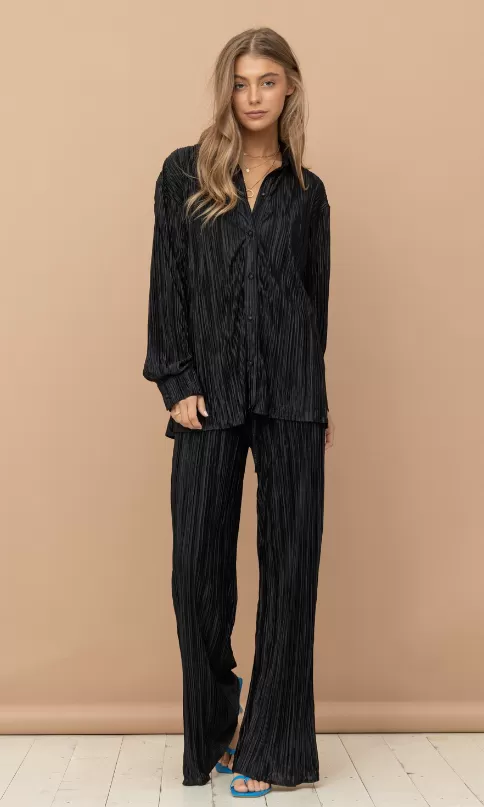 Kara Pleated Jacket and Pant Set - Final Sale 50% off