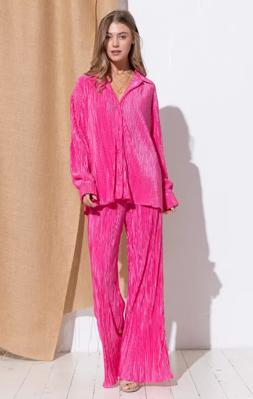 Kara Pleated Jacket and Pant Set - Final Sale 50% off