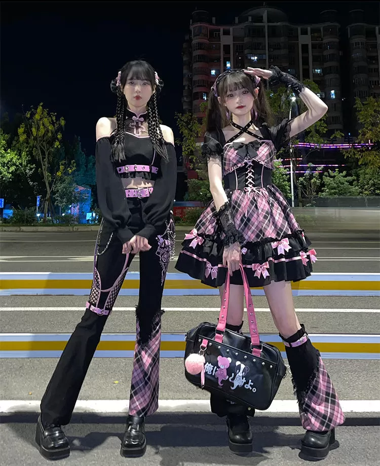 Kawaii Harajuku Black Pink Outfits ON812