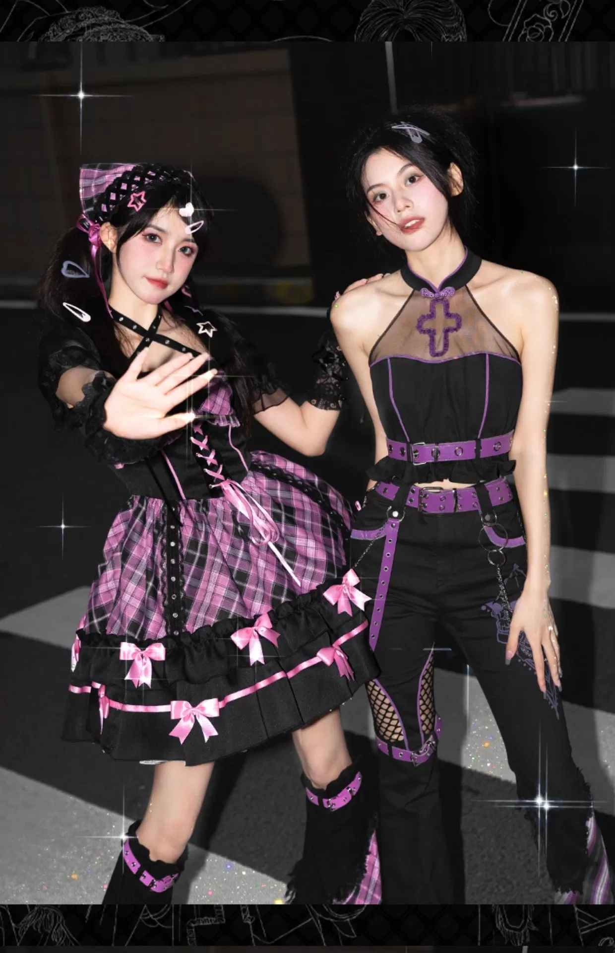 Kawaii Harajuku Black Pink Outfits ON812