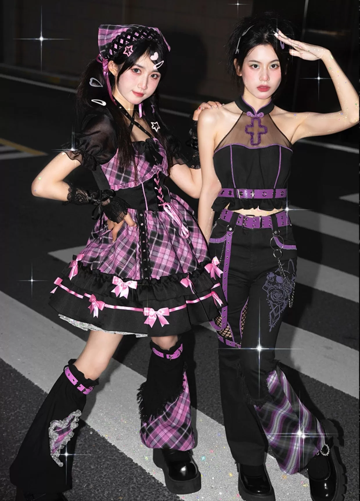 Kawaii Harajuku Black Pink Outfits ON812