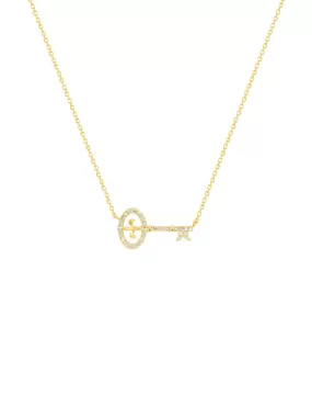 Key Diamond Necklace 14K