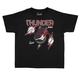 Kids Red Thunder 4 Shirt - Kicks - Black