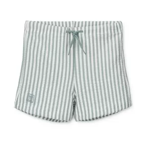 Liewood Otto Seersucker Swimming Trunks - Sea Blue / White