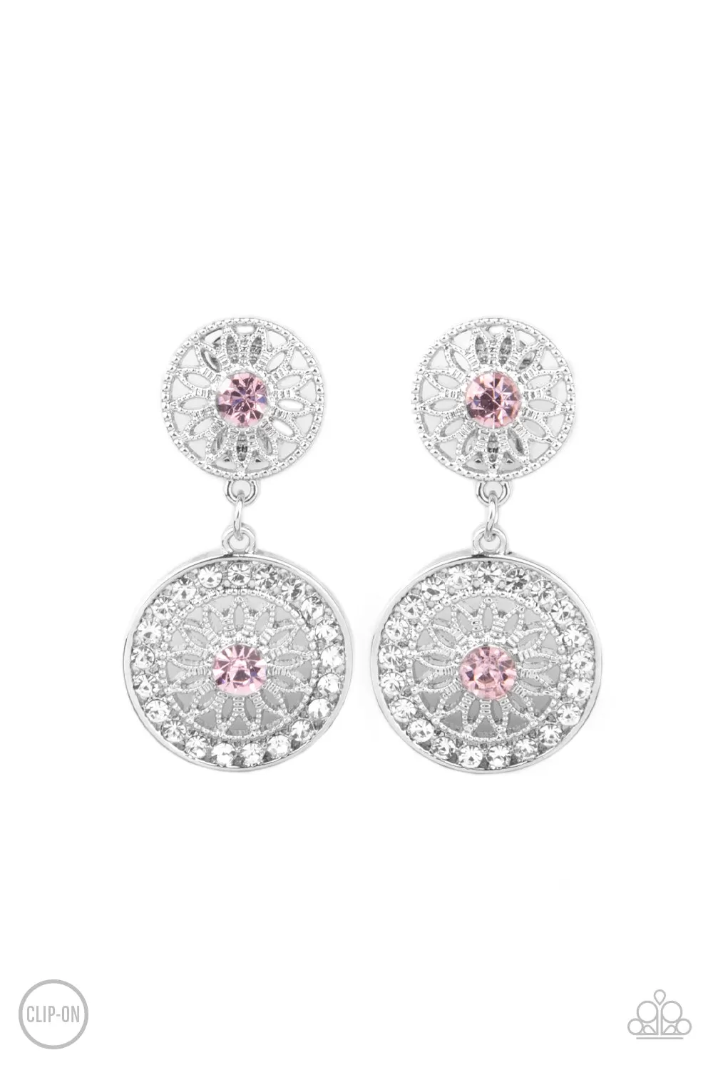 Life of The Garden Party Pink Clip On-Earrings