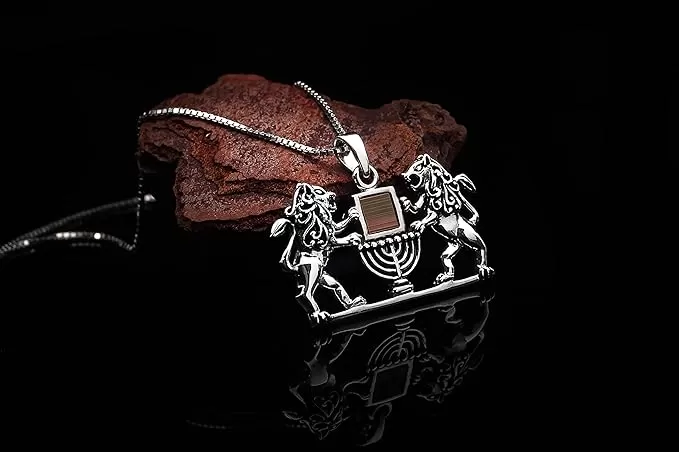 Lion of Judah Necklace with Lamp Nano Sim Old Bible Silver Pendant