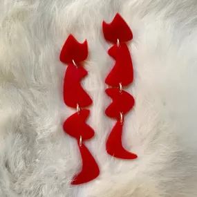 Lipstick Red Yvette Earrings