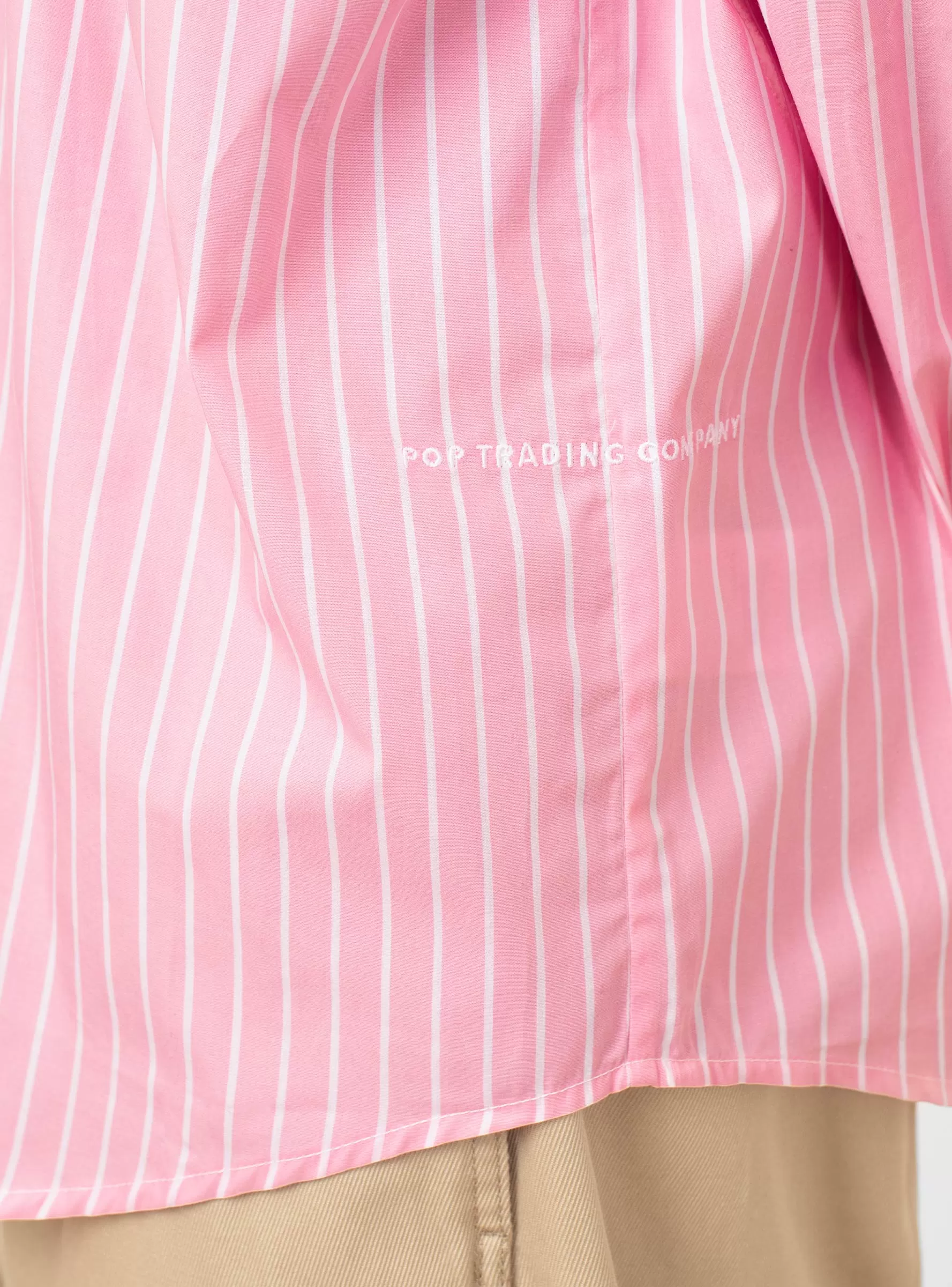 Logo Striped Shirt Pink