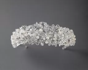 Luxurious Bridal Headpiece of Crystals and Pearls