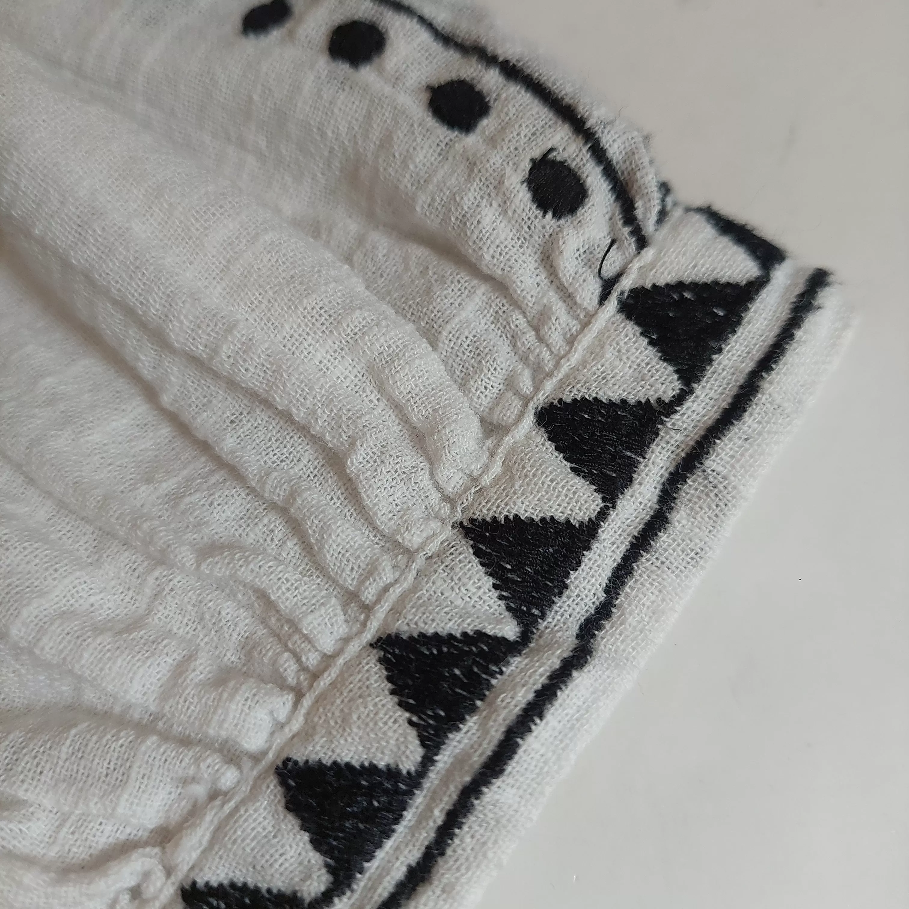 Mango Off-white & Black Embroidered Ethnic Top | Pre Loved |