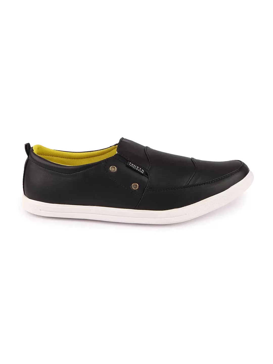 Men Black Casual Slip-On Loafers