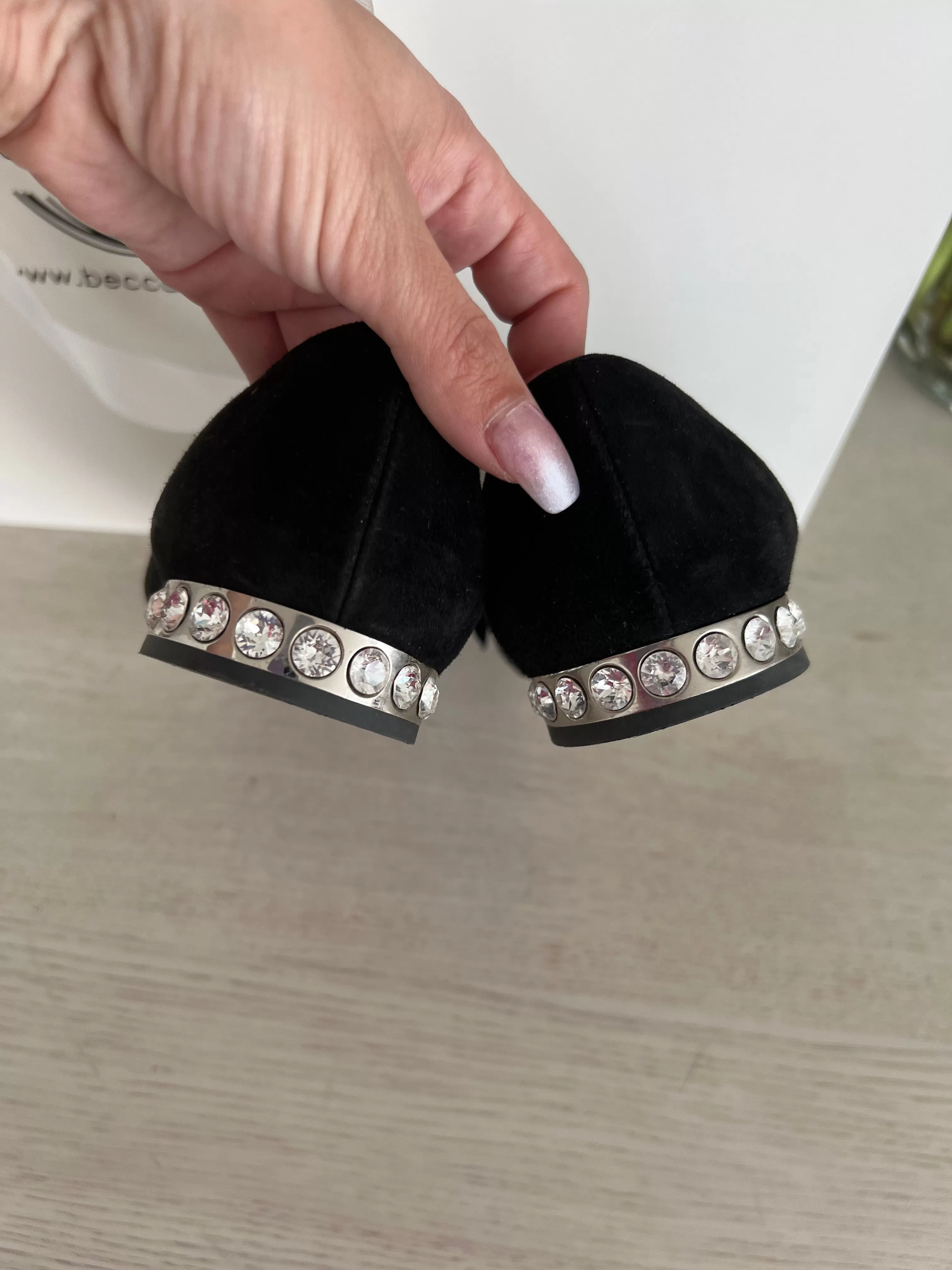 Miu Miu Suede Crystal Bow Loafers