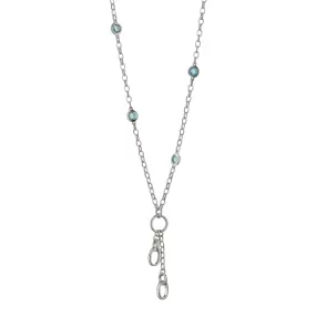 Monica Rich Kosann Silver Blue Topaz Necklace With Charm Enhancers