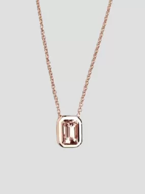 Morganite Pendant in Ivory Enamel and Pink Gold