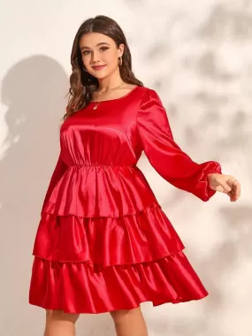 Multi-Layered Lantern Sleeves Party Dress