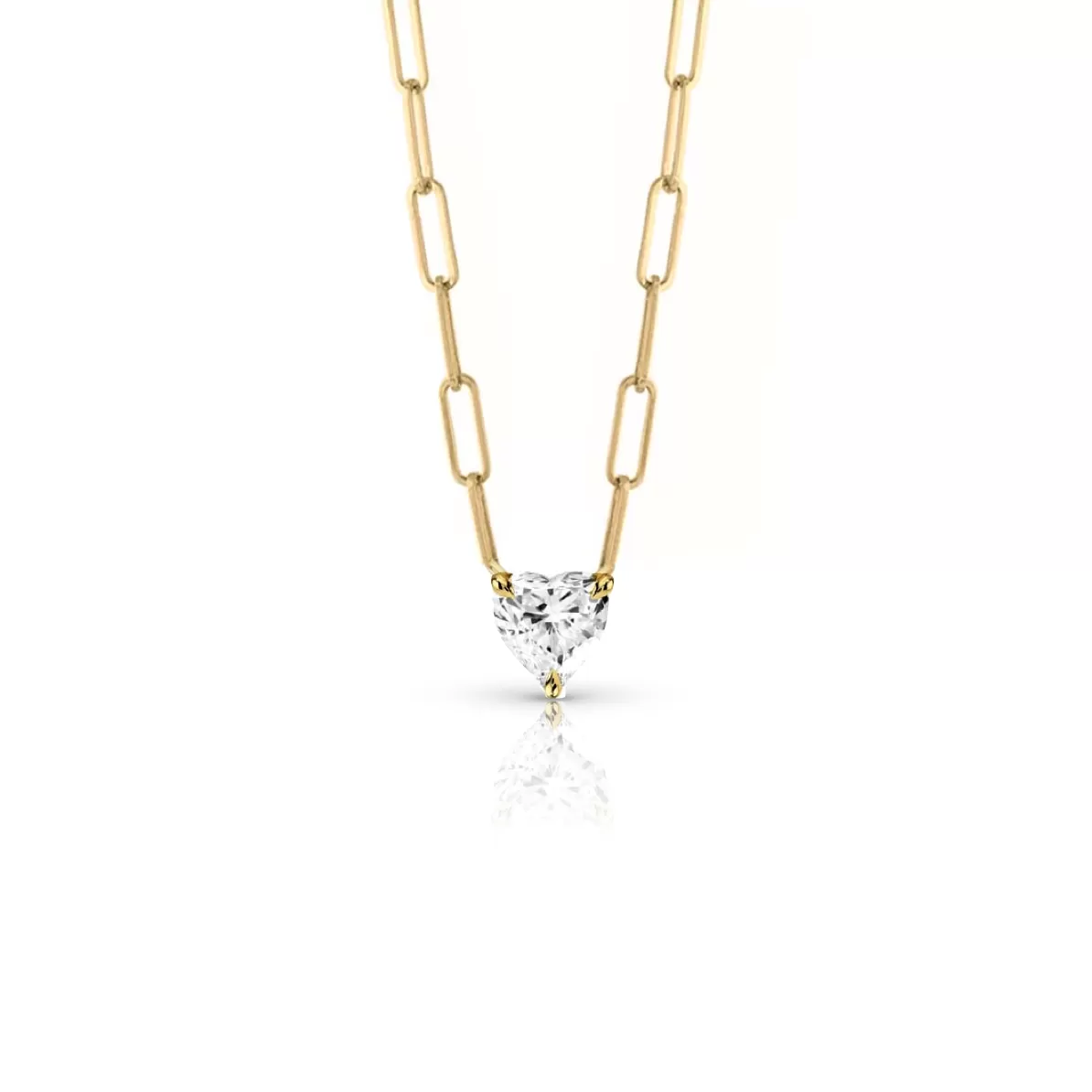 Multishape Diamond Thin Paperclip Necklace