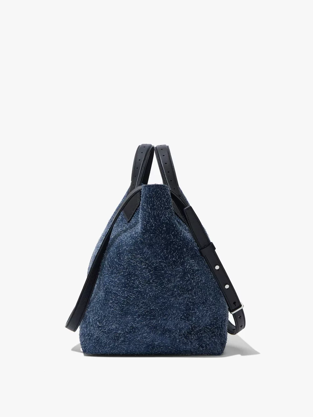 Navy Large Brushed Suede PS1 Tote