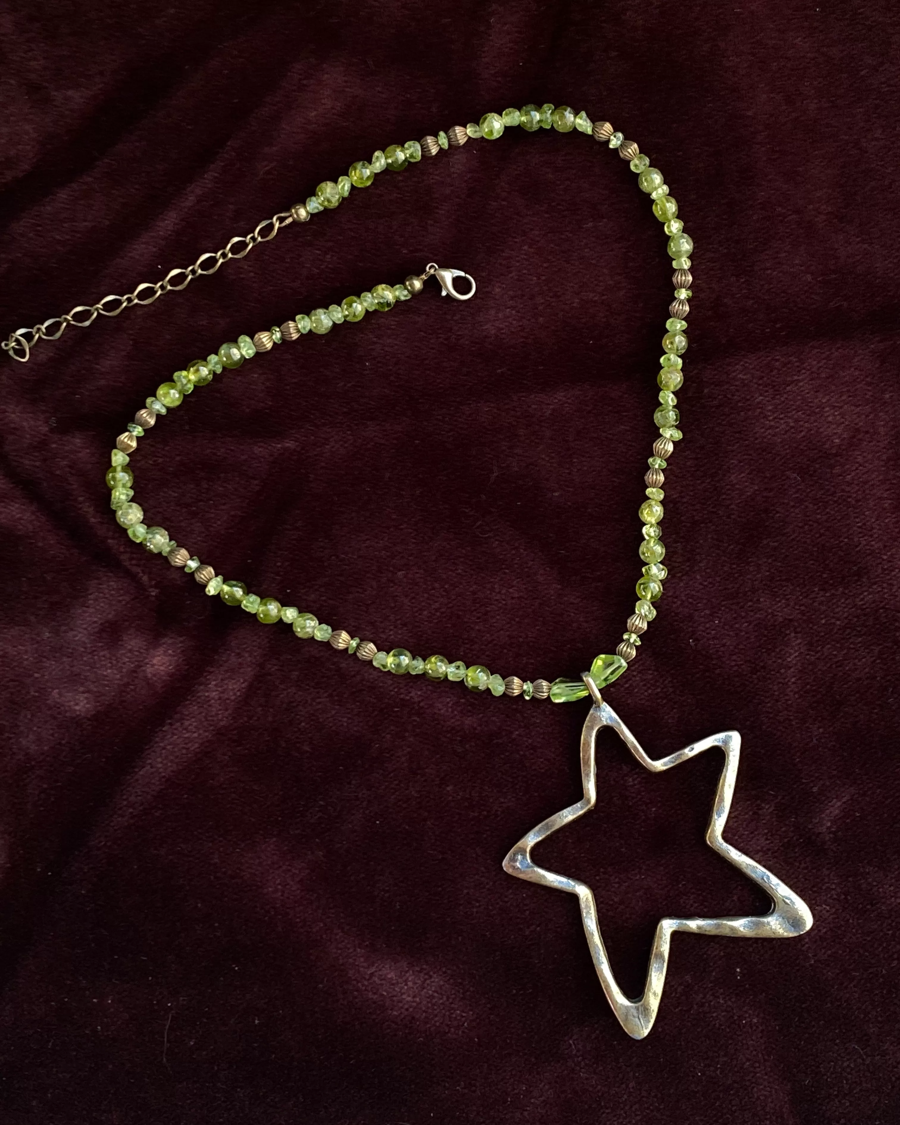 Peridot and Star Necklace