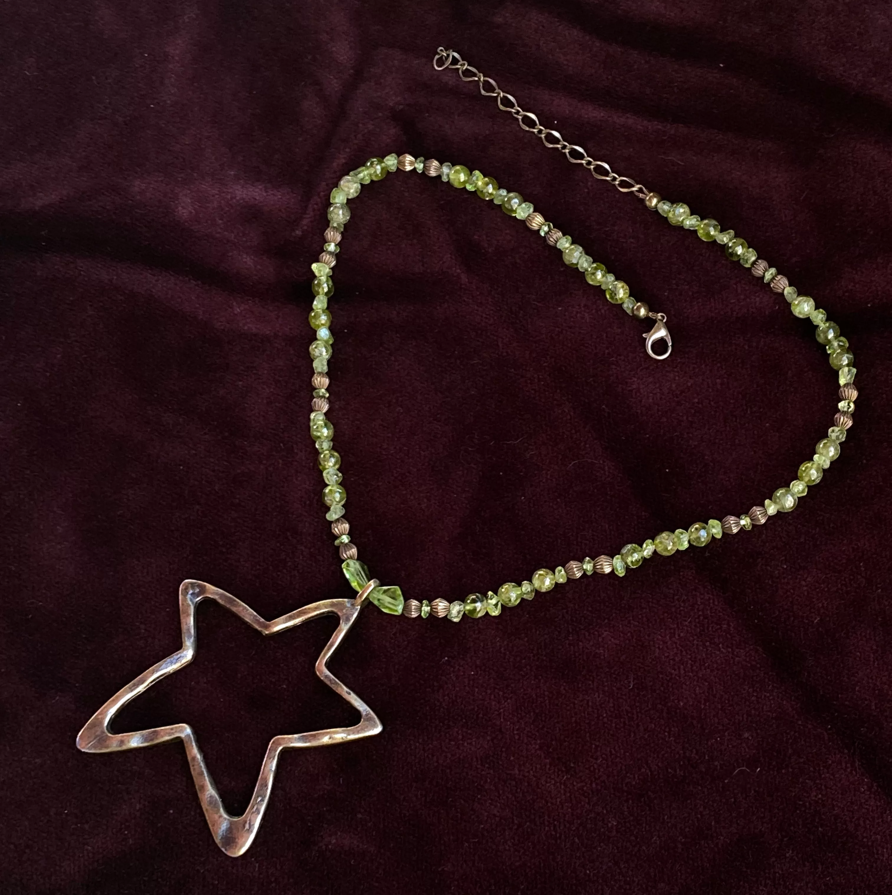 Peridot and Star Necklace