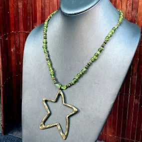 Peridot and Star Necklace