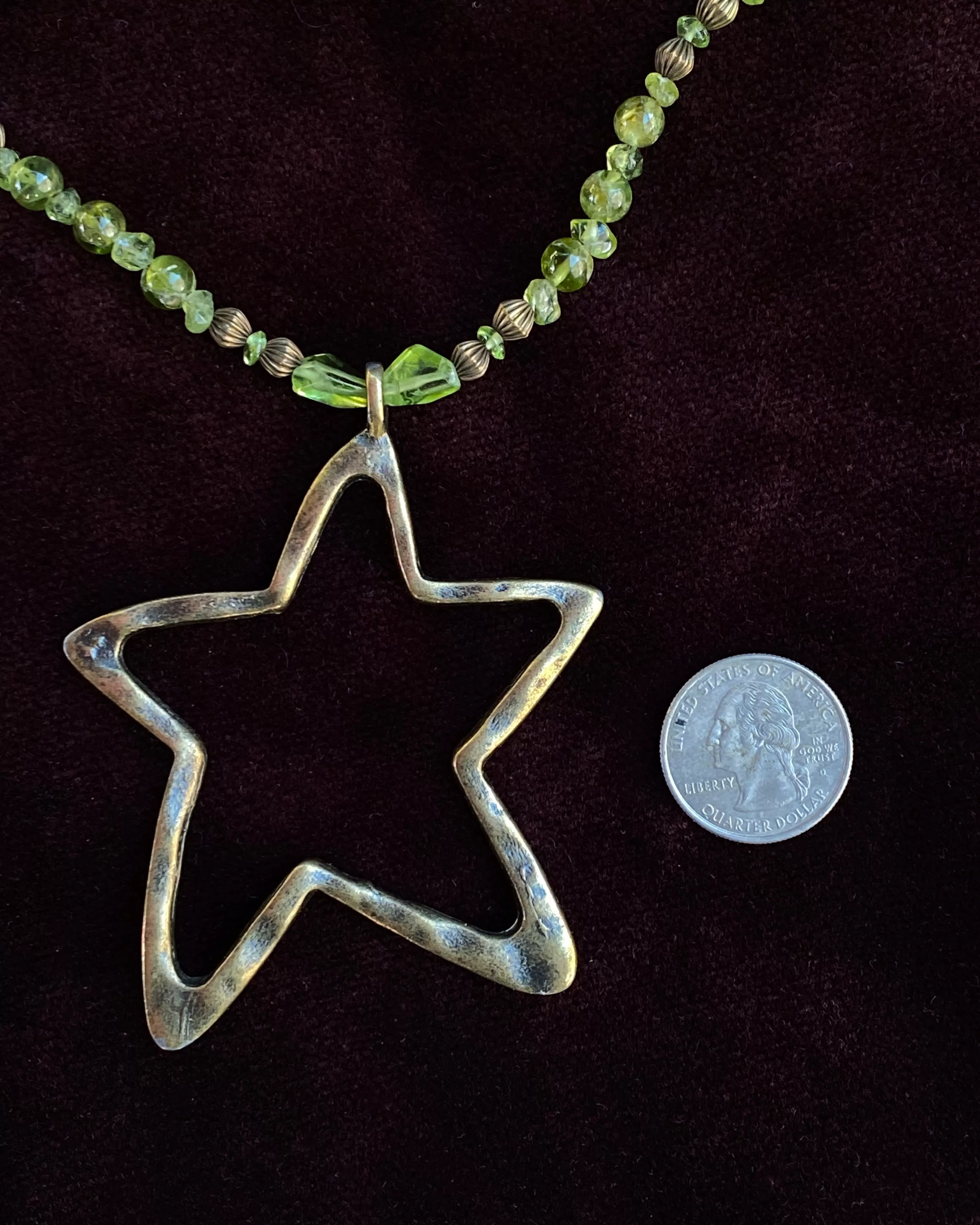 Peridot and Star Necklace