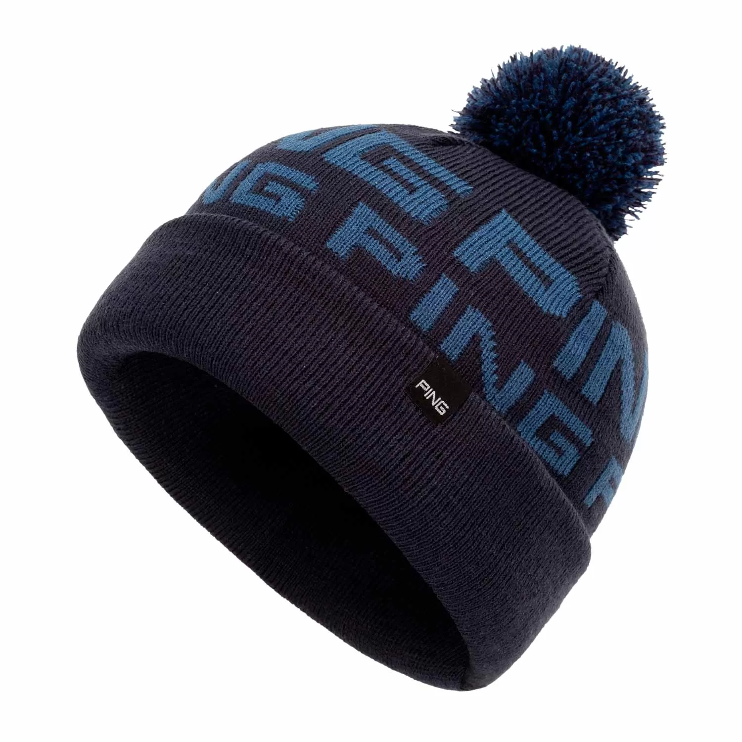 Ping Logo Bobble II Golf Knit Hat - Navy/Blue