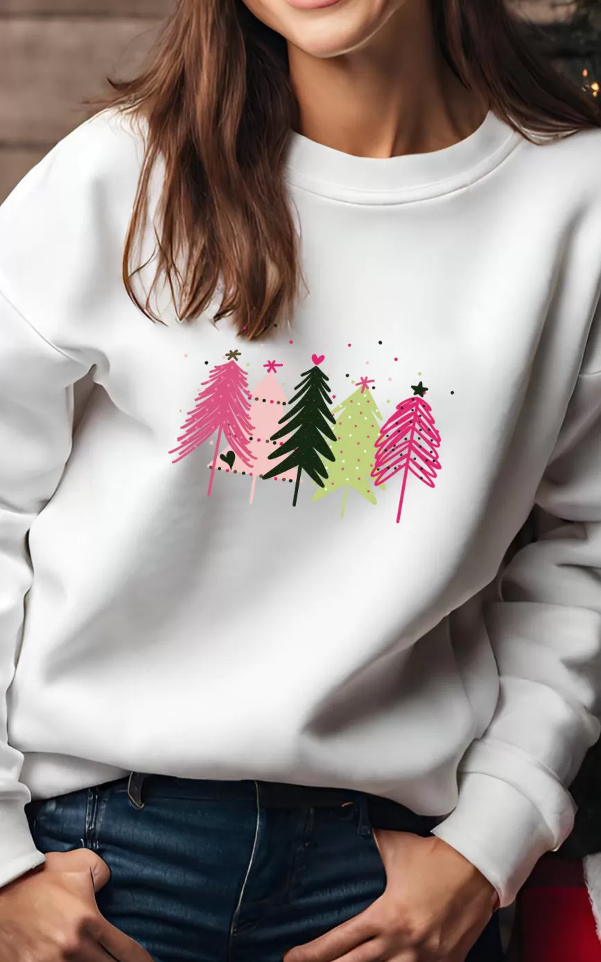 Pink Trees Crewneck | 9 Colours