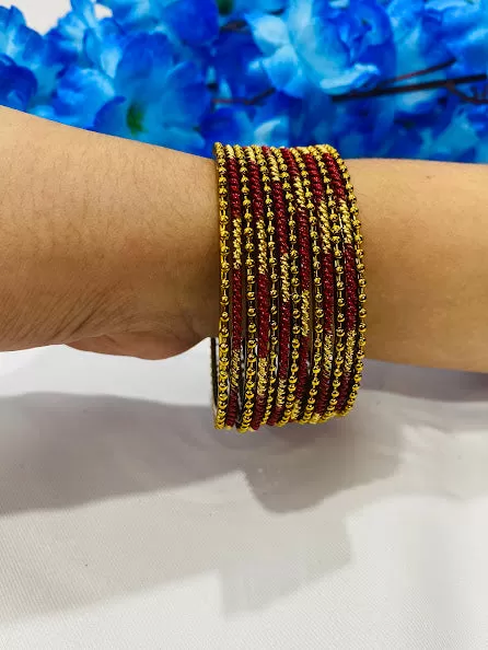 Pleasing Ethnic Designer Brown Color Bangle Set For Women