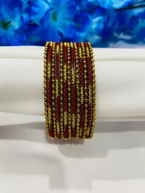 Pleasing Ethnic Designer Brown Color Bangle Set For Women