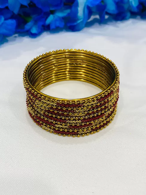 Pleasing Ethnic Designer Brown Color Bangle Set For Women