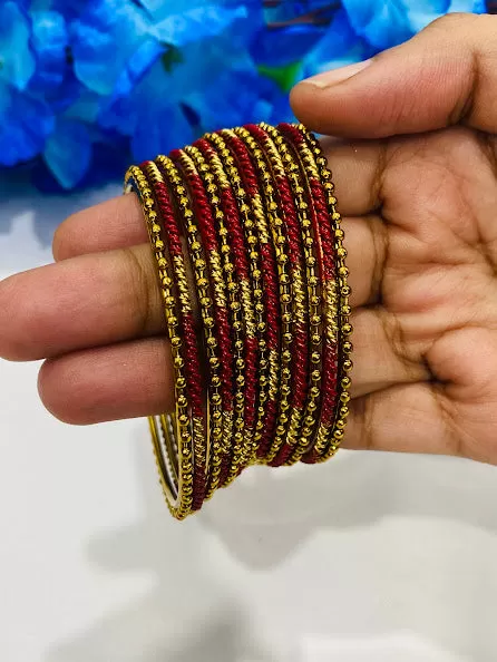 Pleasing Ethnic Designer Brown Color Bangle Set For Women