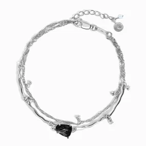 Raw Crystal Bracelet - Flow Black Obsidian