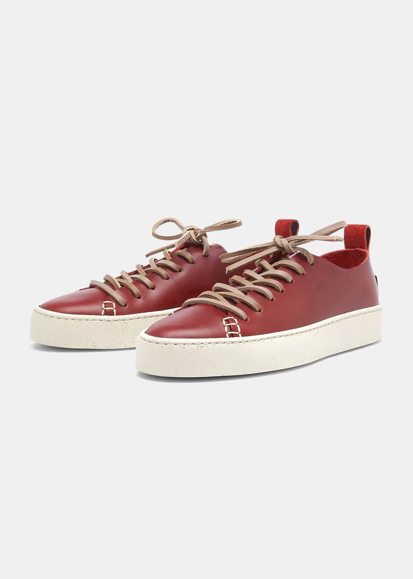 Reefer Womens Leather Cupsole Shoe - Scarlet