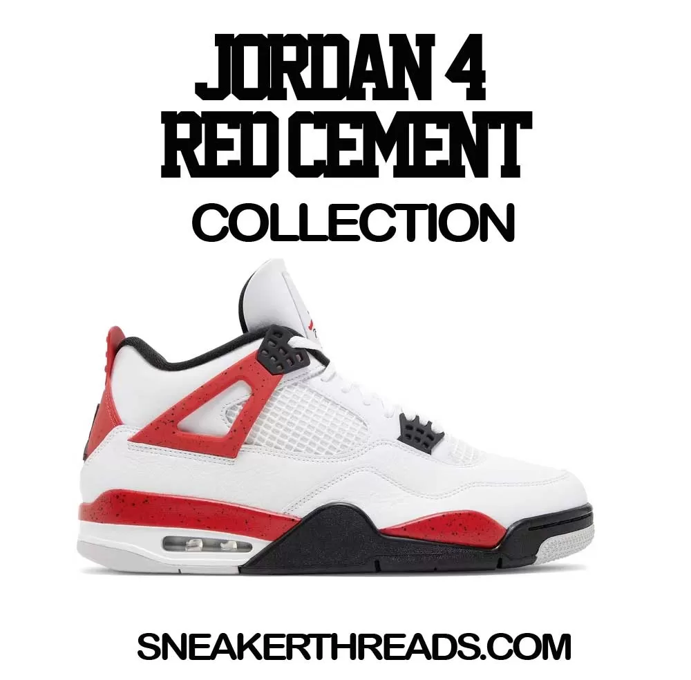 Retro 4 Red Cement Shirt - Bandemic - White