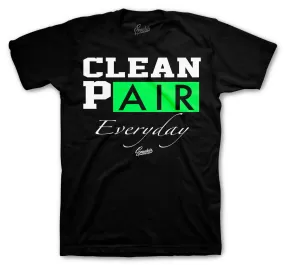 Retro 6 Electric Green Shirt - Clean Pair - Black