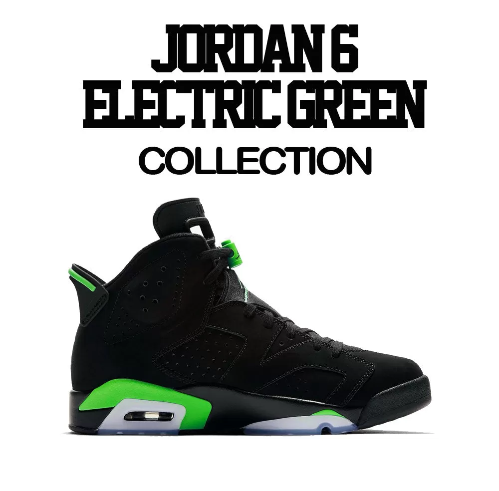 Retro 6 Electric Green Shirt - Clean Pair - Black