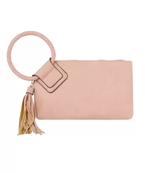 Ring Handle Clutch in blush