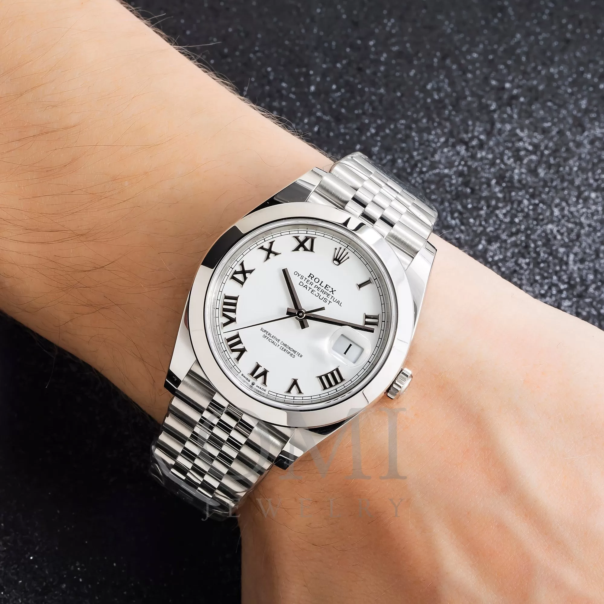 Rolex Datejust 126300 41MM White Roman Dial With Stainless Steel Jubilee Bracelet