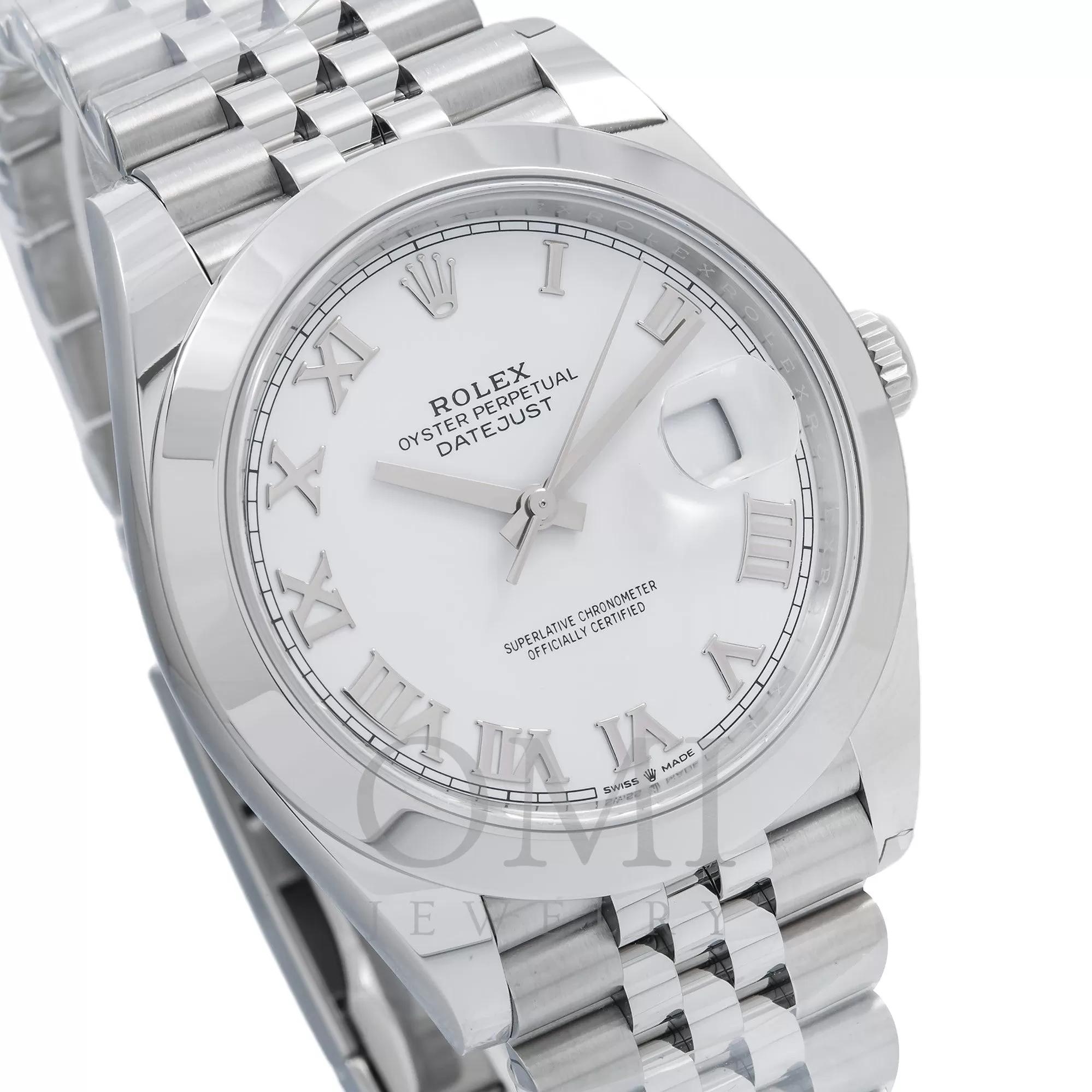 Rolex Datejust 126300 41MM White Roman Dial With Stainless Steel Jubilee Bracelet