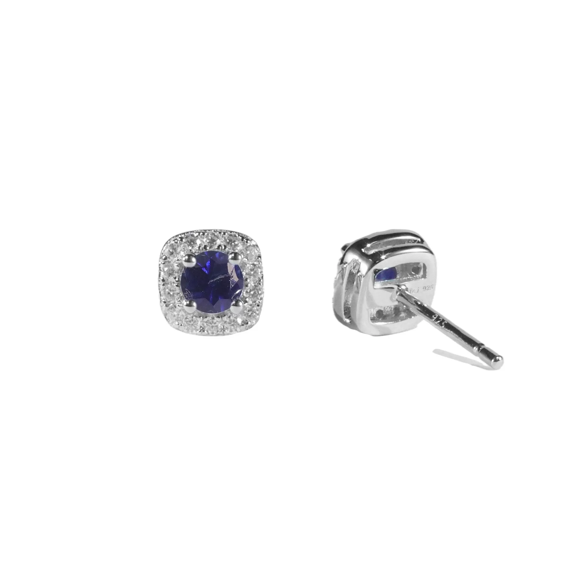 Sapphire Halo Earrings